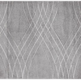 Tappeto carve weave geometrico grigio, L 160 x L 120 cm