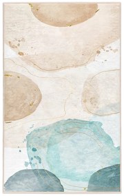 Tappeto color crema/turchese lavabile 80x150 cm Puddle – Mila Home