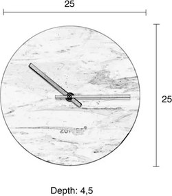 Orologio da parete in marmo bianco - Zuiver
