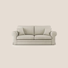 Lady divano classico bicolore in piuma d'oca realizzato con tessuto impermeabile T02 panna - marrone