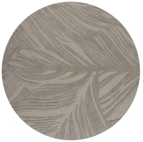 Tappeto rotondo in lana grigia ø 160 cm Leaf - Flair Rugs