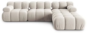 Divano angolare componibile beige (con composizione variabile) con rivestimento in velluto Bellis – Micadoni