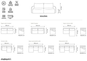 Divano verde allungabile/con contenitore 216 cm Kalena – Makamii