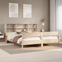 Letto Libreria senza Materasso 200x200 cm in Legno di Pino 3322975