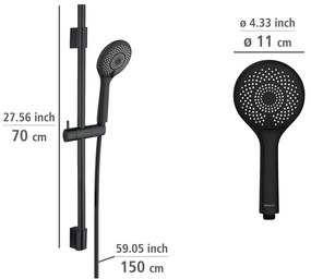 Set doccia in acciaio inox nero 70 cm Water Saving - Wenko