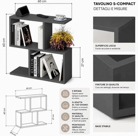 Tavolino da Caffè 60x60x19,5 cm Tavolo S Divano Design Moderno Antracite...