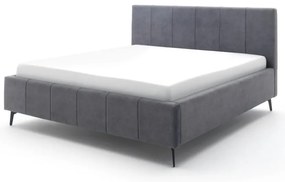 Letto matrimoniale imbottito color antracite con contenitore con rete inclusa 180x200 cm Lizzano – Meise Möbel