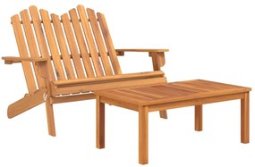 Set da salotto giardino adirondack 2pz legno massello di acacia