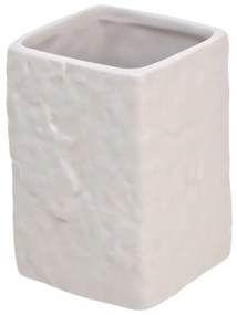 Portaspazzolino Moderno In Ceramica Bianco D' Appoggio