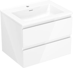 Mexen Orio mobile bagno 60 cm con lavabo Otis, 2 cassetti, bianco lucido - 91A10-06047-2-BFF00-W18M00