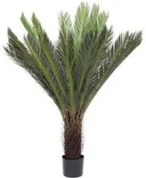 Pianta Artificiale Palma Cycas 28 Foglie H120 con Vaso Verde