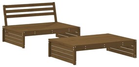 Set divani da giardino 2 pz con cuscini in legno massello miele