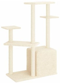 Albero per gatti con tiragraffi in sisal crema 107,5 cm