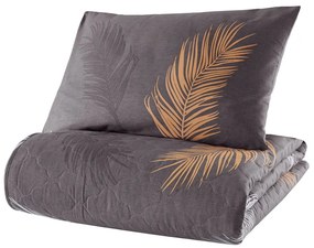 Set con copriletto e federa grigio in cotone renforcé 225x180 cm Olivia – Mijolnir