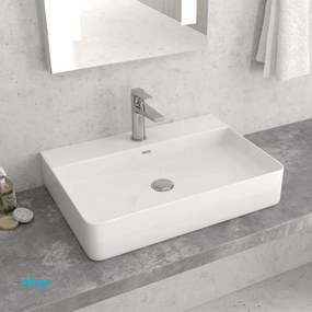 Lavabo D'Appoggio Da 60x42 Cm Bianco Lucido