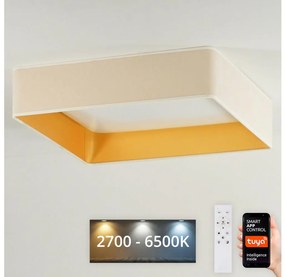 Brilagi-LED Plafoniera dimmerabile VELVET SQUARE LED/36W/230V Wi-Fi Tuya + telecomando colore crema