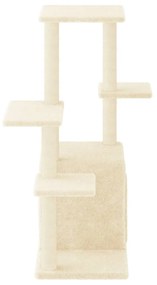 Albero per gatti con tiragraffi in sisal crema 97,5 cm