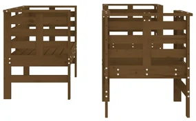 Set salotto da giardino 3 pz miele in legno massello di pino