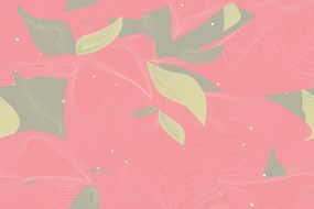 Carta da parati autoadesiva – Foglie stratificate in rosa