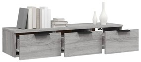 Armadietto a muro grigio sonoma 102x30x20 cm legno multistrato