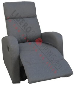 Poltrona relax manuale reclinabile FORTUNA in tessuto GRIGIO