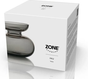 Vaso in vetro grigio chiaro fatto a mano (altezza 9 cm) Inu - Zone