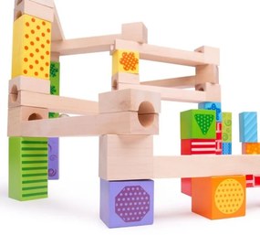 Bigjigs Toys - Pista in legno di marmo colorato