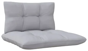 Set divani da giardino 4 pz con cuscini grigi massello di pino