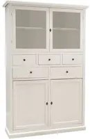 Dispensa 4 porte 5 cassetti legno bianco shabby 120x41x187 - Mobili 2G