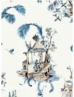 Nina Campbell Tapete Toile Chinoise - Indigo/ Chocolate