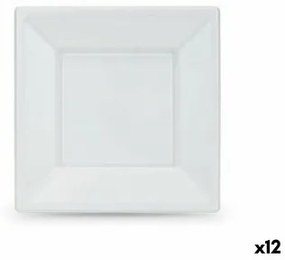 Set di piatti riutilizzabili Algon Bianco Plastica 18 x 18 x 1,5 cm (24 Unità)
