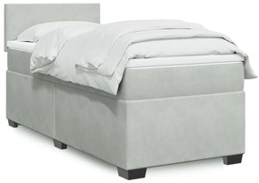 Giroletto A Molle Con Materasso Grigio Chiaro 100x200cm Velluto /