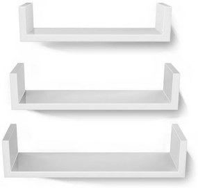 Set di 3 mensole da parete SHELFY bianche