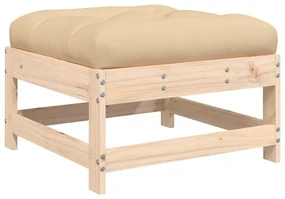 Poggiapiedi da giardino con cuscini 2 pz legno massello di pino