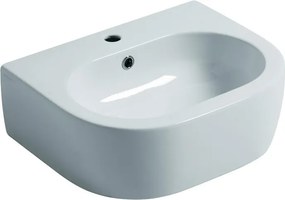 Lavabo sospeso semicerchio Flo H 16.5 x P 40 cm in ceramica bianco