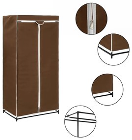 Armadio 2 pz marrone 75x50x160 cm