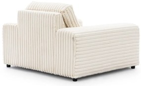 Poltrona color crema con rivestimento in velluto a coste Justin – Ropez