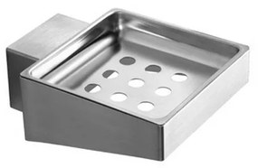 Kamalu - Portasapone sospeso con drenaggio in acciaio inox satinato | NUEVO-S