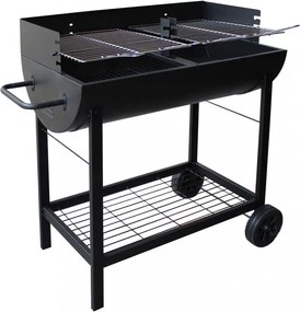 Barbecue a Carbonella 100x47x94 h cm in Acciaio Nero...