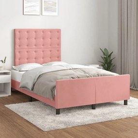 Giroletto Con Testiera Rosa 120x200 Cm İn Velluto /