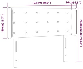 Testiera Cappuccino a LED 103x16x78/88 cm in Similpelle