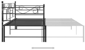 Telaio divano letto estraibile nero in metallo 90x200 cm