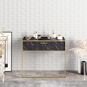 Consolle da parete POLKA 76,8x90 cm oro/nero