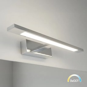 Illuminazione a specchio da bagno LED KLIMT, 8W, 230V, 3000/4000/6000K, 40 cm, IP44, cromo lucido