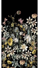 Fotomurale Fiori, nero
