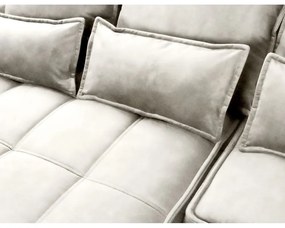 Divano angolare beige allungabile/con contenitore (con penisola a sinistra/con chaise lounge) e rivestimento in velluto Campo – ELTAP