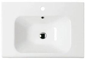 Lavabo da incasso con bordo a vista rettangolare Eklettica in ceramica colore su ordinazione