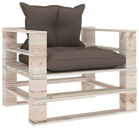 Set divani da giardino pallet 6 pz con cuscini in legno di pino