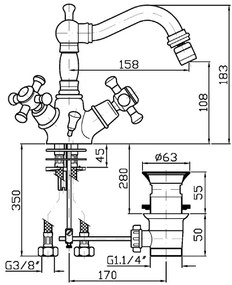 Gruppo Bidet Monoforo con bocca girevole Cromo Zucchetti Delfi 900 Z46319.8008