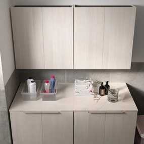 Pensile bagno Jnka legno larice bianco in truciolare SENSEA, 2 ante apertura da destra e sinistra P 20 x L 70 x H 75 cm